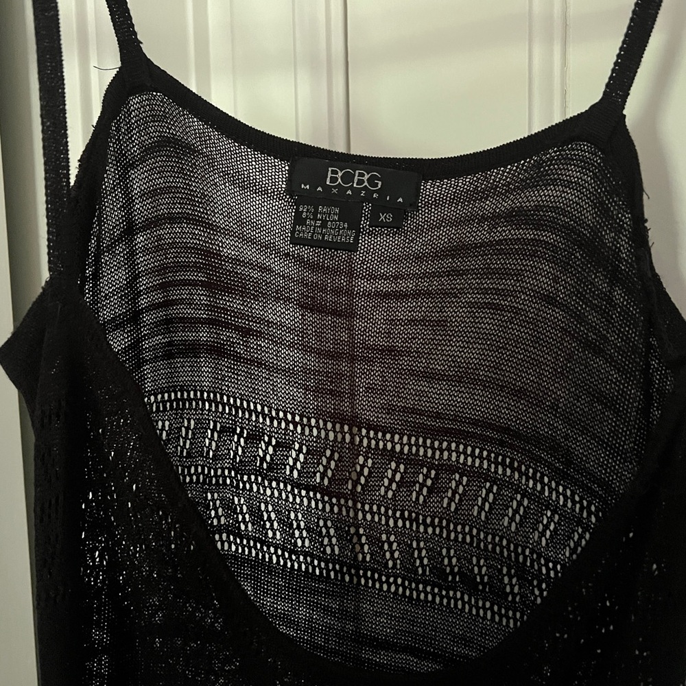 Vintage BCBG Max Azria Woven see-through mini dress beach cover up